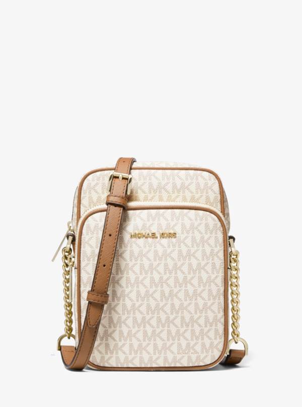 Panske Crossbody Kabelka Michael Kors Jet Set Travel Medium Logo Biele Žlté - Tasky Michael Kors Sleva | HIDEW-7839
